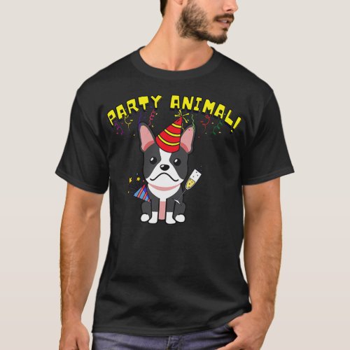 Party Animal French Bulldog T_Shirt