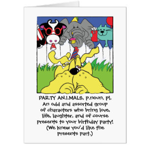 Party Animal Funny Birthday Biggest Greeting Card