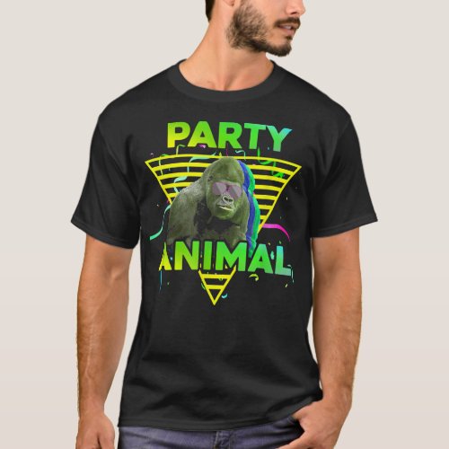 PARTY ANIMAL Funny Gorilla Girl Boy Kid Birthday P T_Shirt