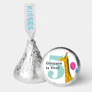Party Animal Giraffe Birthday Year and Name Hershey®'s Kisses®