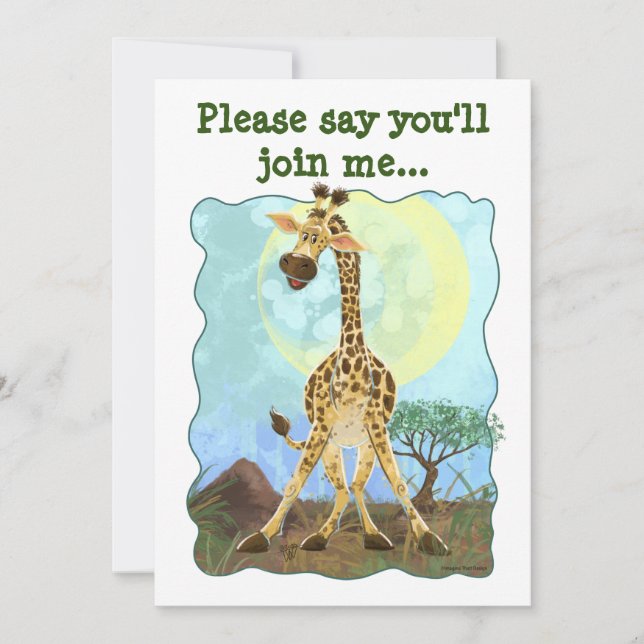 Party Animal Giraffe Invitation (Front)