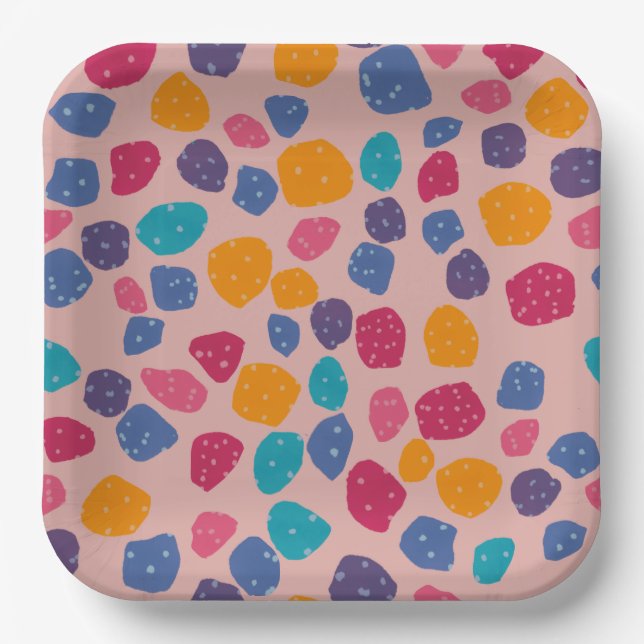Party Animal Giraffe Print - Paper Plates (Front)