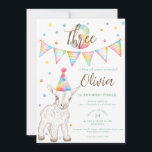 Party Animal Goat 3rd Birthday Invitation Kids<br><div class="desc">Calling all party animals! This charming third birthday invitation features a baby goat in a rainbow party hat,  colorful watercolor bunting,  and festive confetti. A delightful choice for farm-themed celebrations or animal-loving toddlers. Personalize with your child's name and party details for a fun and memorable invite.</div>