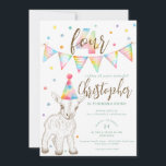 Party Animal Goat 4th Birthday Invitation for Kids<br><div class="desc">Make their fourth birthday unforgettable with this adorable party animal invitation,  featuring a hand-drawn baby goat in a rainbow party hat,  festive bunting,  and colorful confetti. Perfect for farm or animal-themed celebrations,  this cheerful design is easy to personalize with your child’s name and party details.</div>