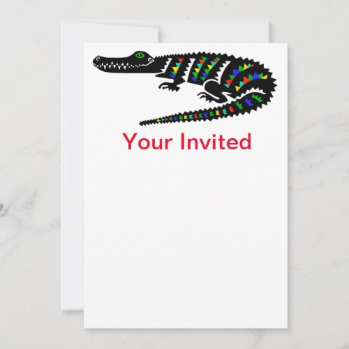 Party animal _Graphic CROCODILE _ Reptile _ Invitation