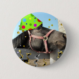 Party Animal Horse Button