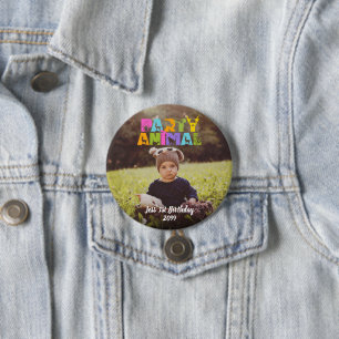 Party Animal Kids Birthday Party Button
