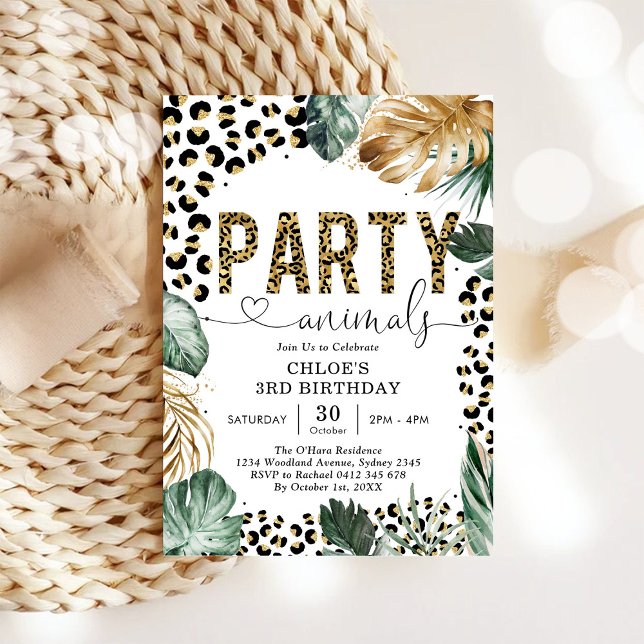Party Animal Leopard Boy Birthday Invitation (Creator Uploaded)