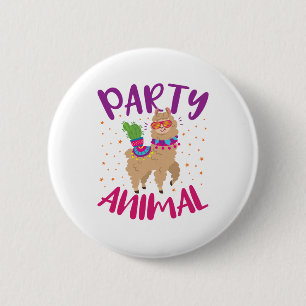 Party Animal Llama Bachelorette Birthday Button