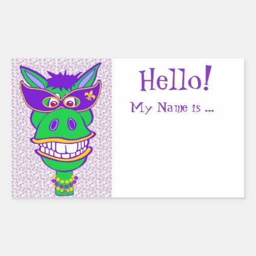 Party Animal Mardi Gras Mule Name Tags