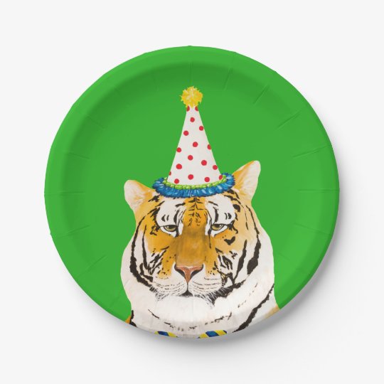 Party Animal Plates Dapper Tiger Paper Plate