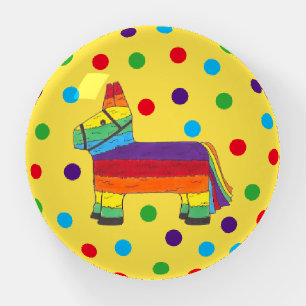 Party Animal Rainbow Donkey Piñata Fiesta Paperweight