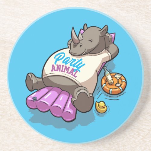 Party Animal Rhino Inflatable Mattress Cartoon Coaster