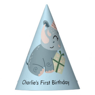 Party Animal Rhino with Gifts, Birthday Hat