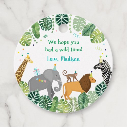 Party Animal Safari Birthday Favor Tags