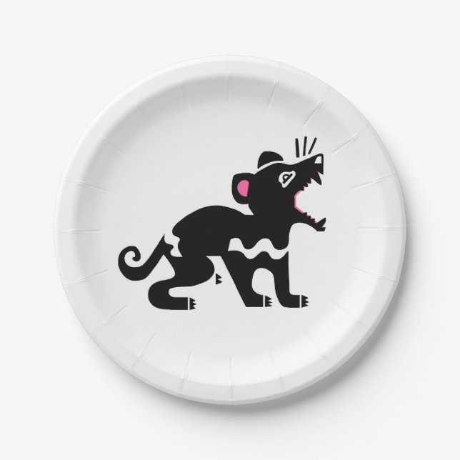 Party animal! -Tasmanian DEVIl - Endangered animal Paper Plates (Front)
