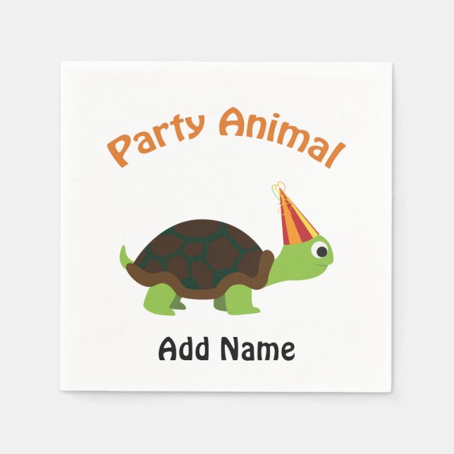 Party Animal Turtle Napkins (Front)
