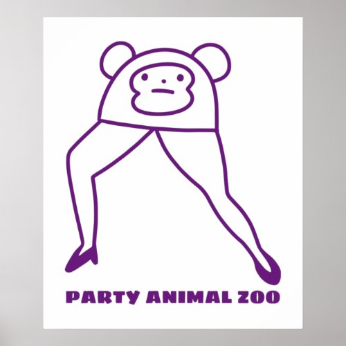 Party Animal Zoo Long Legs Monkey Poster