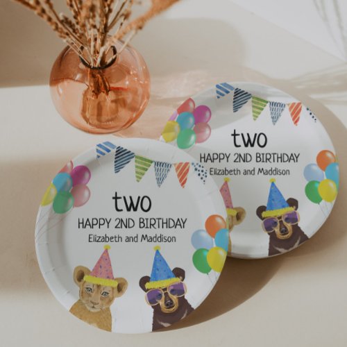 Party Animals 2nd Birthday    Paper Plates