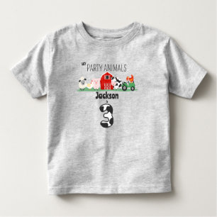 Party Animals 3rd Birthday Farm Animal Birthday  Toddler T-shirt