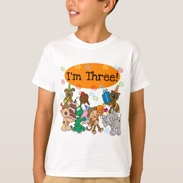 Party Animals 3rd Birthday Tshirts (Front)