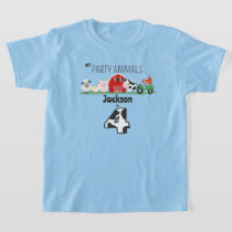 Party Animals 4th Birthday Farm Animal Birthday  T-Shirt
