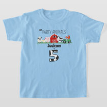 Party Animals 5th Birthday Farm Animal Birthday  T-Shirt