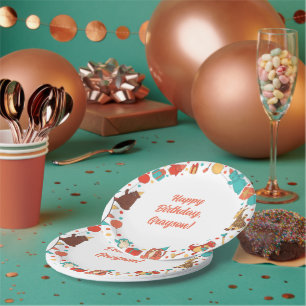 Party Animals and Confetti Custom Kids Birthday Paper Plates