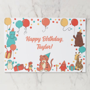 Party Animals and Confetti Custom Kids Placemats