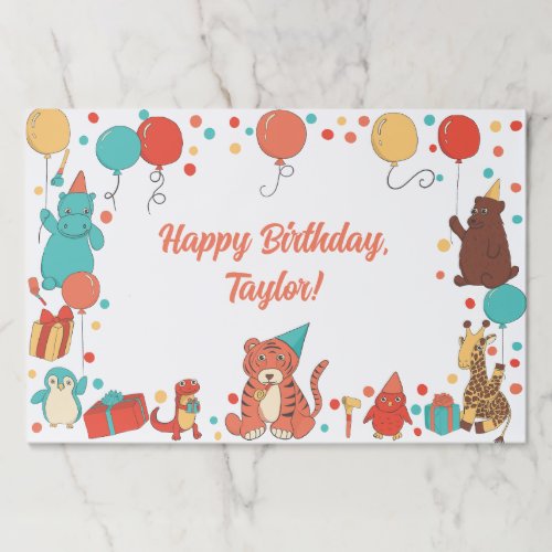 Party Animals and Confetti Custom Kids Placemats