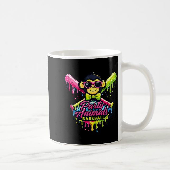 Party animals baseball funny monkey tank toppng  coffee mug (Right)