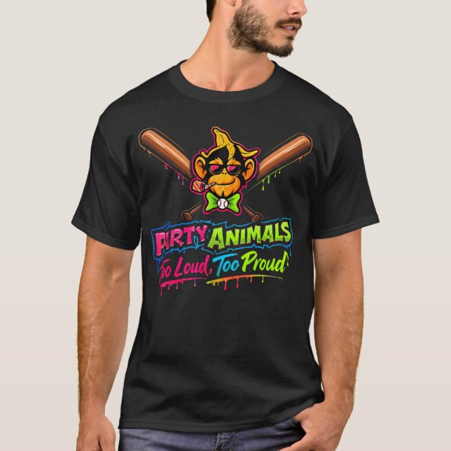 Party Animals Baseball T-Shirt (Front)