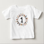 Party Animals Birthday Baby T-Shirt<br><div class="desc">Celebrate your little one's birthday in style with this party animal themed baby t-shirt featuring a fun wreath design made of adorable baby animals with party hats.</div>