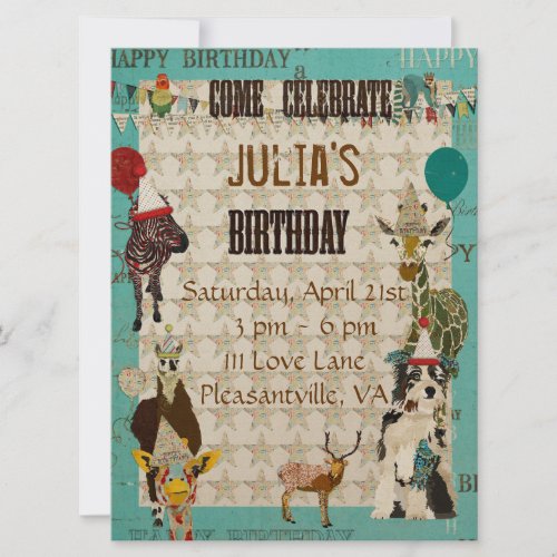 Party Animals Birthday Invitation