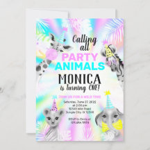 Party animals birthday invitation