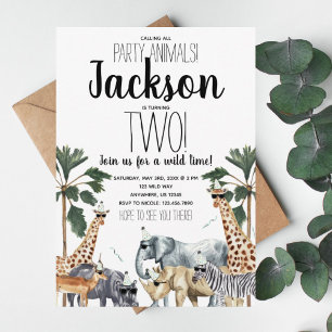 Party Animals Birthday Invitation