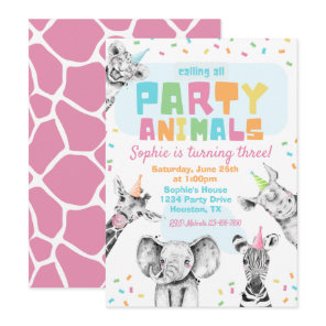 Party Animals Birthday Invitation | Party Animals