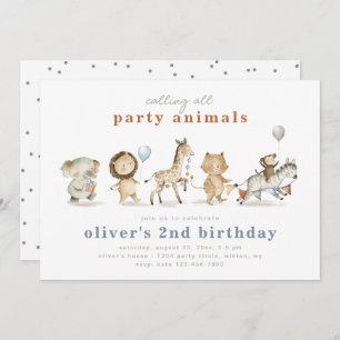 Party Animals Birthday Invitation   Party Animals