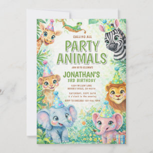 Party Animals Birthday Invitation Safari Animal