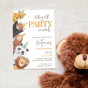 Party animals birthday Invitation template