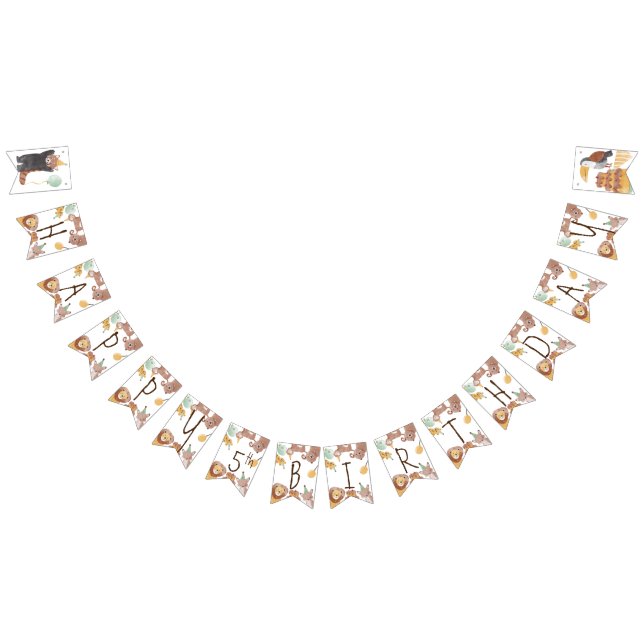 Party animals birthday party  bunting flags (All)