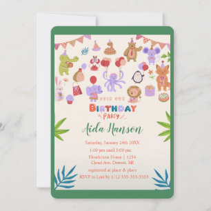 Party Animals Birthday Party Invitation
