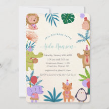 Party Animals Birthday Party Invitation