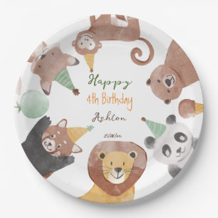 Party animals birthday party personalized paper plates