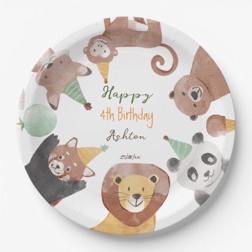 Party animals birthday party personalized paper plates