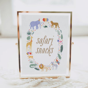 Party Animals Birthday Party Safari Snacks Sign