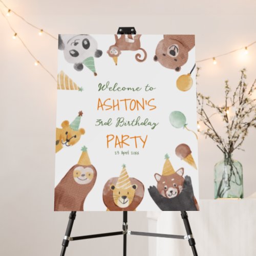 Party animals birthday party welcome sign