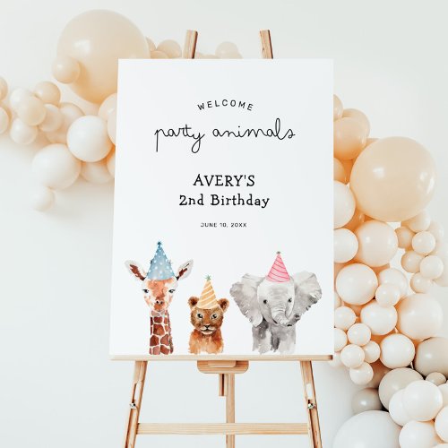 Party Animals Birthday Welcome Sign