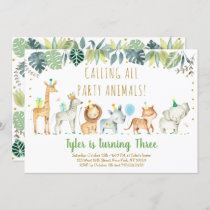 Party Animals Boy Safari Birthday Invitation