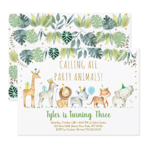 Party Animals Boy Safari Birthday Invitation